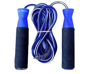 K.P. SPORTS Jumping Skipping Rope with Comfortable PVC Blue Handle for Weight REDUCING/Warm-UP/Gym/Sports & Fitness|Exercise Cotton Sponge|Outdoor Sporting Skip Rope (Blue)-image-48