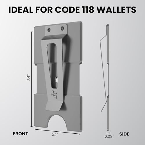 Image of Code 118 Modular Backplate Cash Clip - Slim Minimalist Money Clip for Men - RFID Blocking Aluminum Modular Add-On, Wallet Accessory Expands Storage for Card & Cash, Wallet not Included (Grey Aluminum)