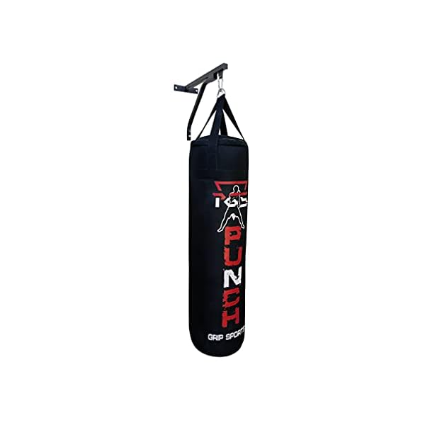 Generic PGS Punching Bag Heavy Home Gym Exercise Equipment for Muay Thai MMA Boxing Training Fitness Workout Kickboxing for Hanging Stand – Unfilled (Full Black, 4FT)