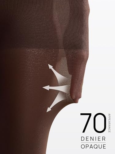 Image of MANZI Women's 2-6 Pairs Opaque Control Top Tights Comfort Stretch Pantyhose