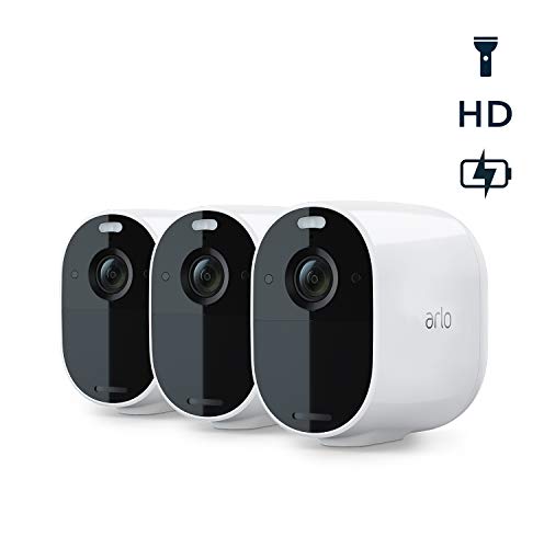 Arlo Essential Spotlight CCTV 3 Camera System | Wireless WiFi, 1080p Video, Color Night Vision, 2-Way Audio, 6-Month Battery Life, Motion Activated, Direct to WiFi, No Hub Needed, VMC2330