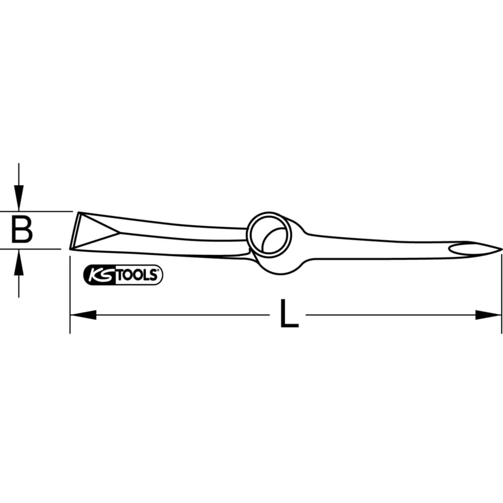 KS Tools 144.0921 Pioche de terrassier à oeil rond 2.5kg - manche bois -