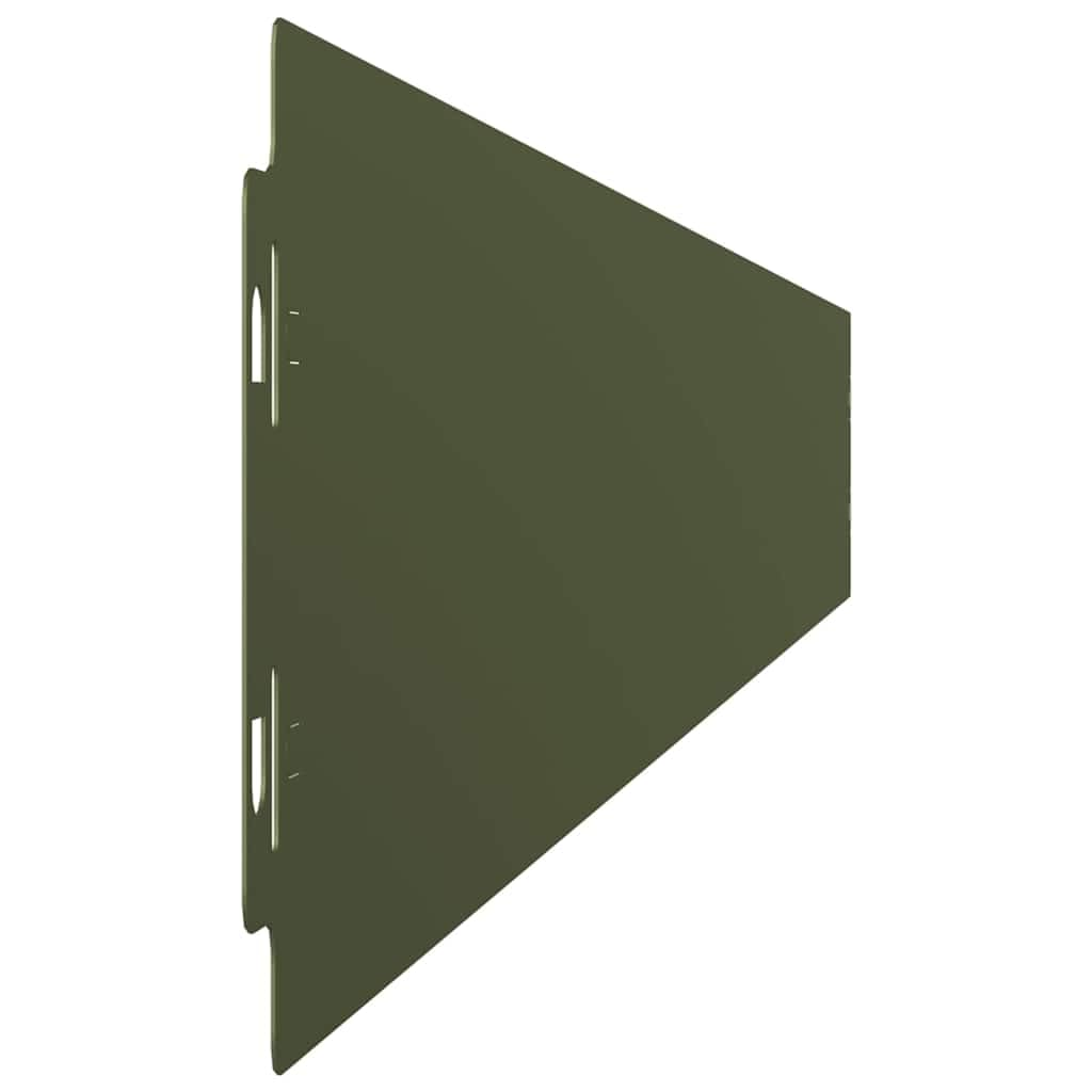 Krawędzie trawnika, 10 szt., oliwkowo-zielone ze stali walcowanej na zimno, 10 x 103 cm, obramowanie rabatek z elastycznym systemem wtykowym, do ogrodu, trawnika, tarasu, ścieżki i rabatki