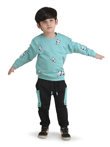 Image of POLKA TOTS 100% Cotton Co-Ord Joggers for Kids | Trendy Sweatshirt & Joggers Set | All Season Wear for Kids, Toddler & Newborn | Soft & Breathable Dress for Boys & Girls | from 6 Months to 8 Years
