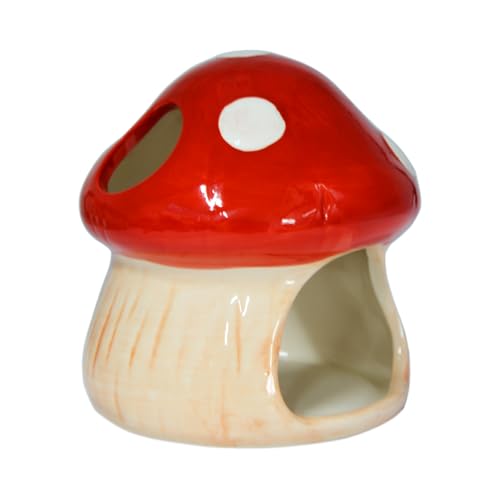 Mairuker Ceramic Fish Tank Decor, Mushroom House Aquarium Decorations, Cute Betta Bed Tank Ornament...