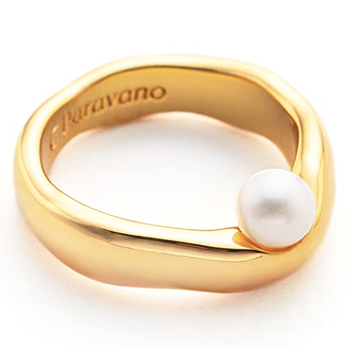C.paravano Rings For Women | Womens Rings | Pearl Stacking Ring | Gold Plated Rings | Adjustable Open Rings | Fashion Rings For Women | Open Statement Rings For Women #TOP1
