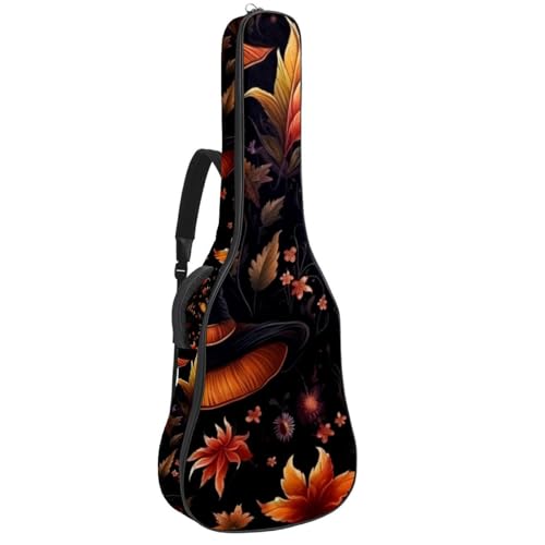 Housse de guitare basse à motifs floraux et chapeaux de sorcière d'Halloween en tissu Oxford 104 cm