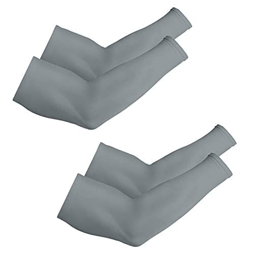 Image of INNERSTYLE Cotton UV Protection Arm Sleeves /Hand Socks - Fingerless, Sun Protection Gloves for Men and Women (Grey) Pack of 2