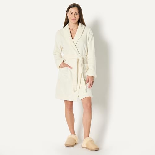 Image of Amazon Essentials Women's Mid-Length Plush Bath Robe, Loungewear (Available in Plus Size)