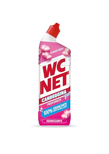 Wc Net - Candeggina Gel Profumata, Detergente per Sanitari e Superfici, Azione Sbiancante e Igienizzante, Fragranza Flower Fresh, 700 ml x 2 Pezzi - Immagine 1