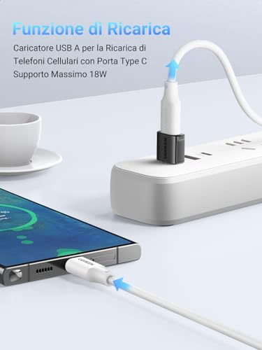 Adattatore USB C USB A 3.1 10Gbps 3 Pezzi Convertitore Maschio a Femmina Type C Portatile Compatibile con iPhone 17 16 Pro Air Plus Max Galaxy S25 S24 CarPlay iPad PC Laptop MacBook - Hub USB - Immagine 2