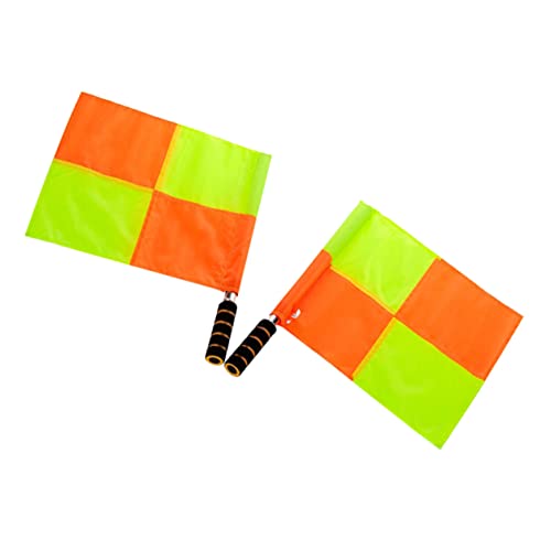 SUPVOX 2pcs Match Referee Flags Waving Hand Signal Flags Aluminum Poles for Outdoor Football