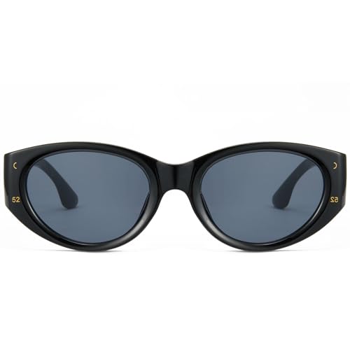 Cyxus UV Protection Sunglasses Trendy Vintage Design Style Oval Frame Sunglasses 99% UVA UVB for Men and Women 1158