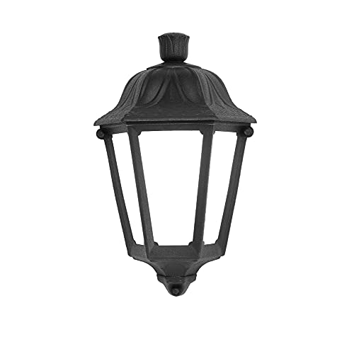 Image of CERCO Victoria Half Outdoor Wall Light (Black + Frosted)