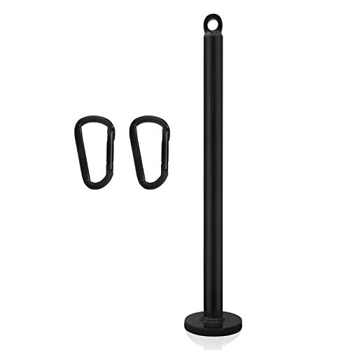 FORTSPANG Barra de carga con ganchos de bloqueo, placa de peso, barra de carga con 2 mosquetones, barra de carga para pesas de entrenamiento, soporte de elevación, máquina de polea, soporte de peso Cover