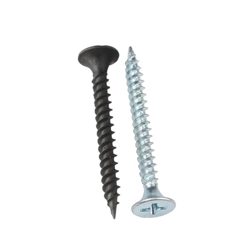 Vis autotaraudeuse à tête fraisée galvanisée plate, vis bois for cloisons sèches, clou M3.5, 30 pièces(Black zinc-plated,20MM_M3.5)