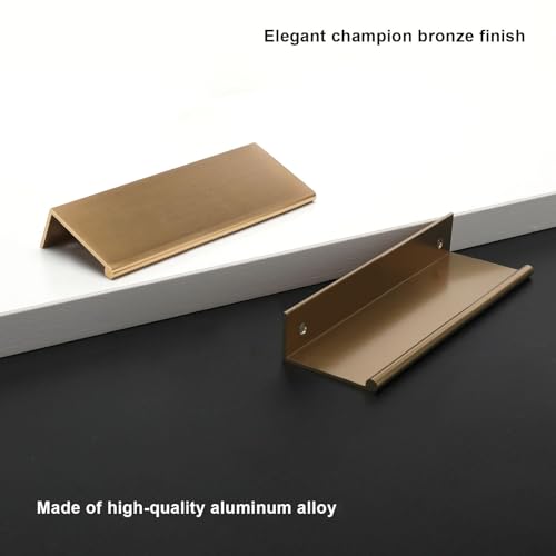 Image of Rergy 10 Pack 3 inch Cabinet Pulls Champagne Bronze Finger Pulls for Cabinets