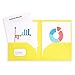 Blue Summit Supplies 6 Pack Multicolor Two Pocket Plastic Folders with Pockets, Heavy Duty Colored 2 Pocket Plastic Folders for School, and Business Card Slot, Home, and Work
