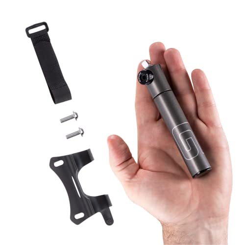 Giyo Super Micro Bike Tire Pump All Metal Smallest Bike Pump For Mountain Bike (80 Psi) High Volume Pumping Durable & Stylish Presta & Schrader Valve Taiwan Made (Gm-043Lt) #TOP6