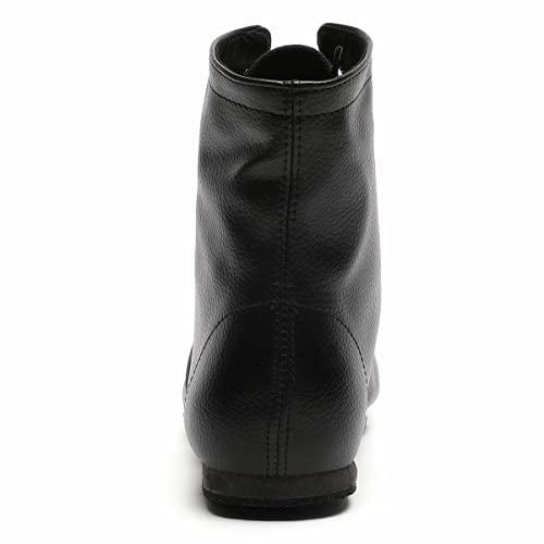 Black Split Sole Jazz Boots Leather Dancing Shoes for Girls Boys (Toddler/Little Kid/Big Kid)3