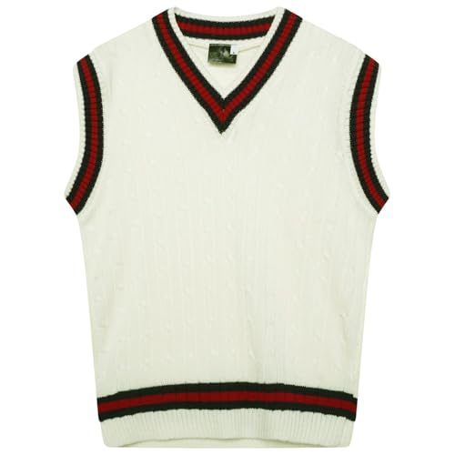VEARZ® Adults Mens Sleeveless V Neck Cricket Jumper, Plain Cable Knitted Unisex Classic Business Office Casual Tank Top, Sports Sweater Tops Plus Size UK S-2XL - Image 5
