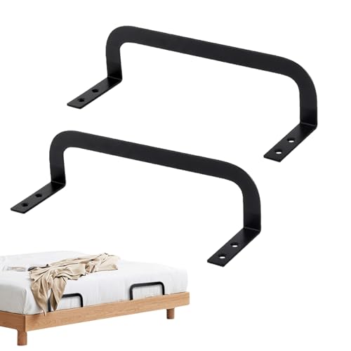 Yilceemy 2 Piezas Tope Deslizante para Colchón, Soportes De Barra De Retención De Colchón, Estabilizadores de Colchón, adecuadas para Cama de Madera Maciza (Negro, 26×8×5cm)