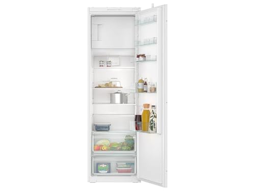 Siemens KI82LNSE0 iQ100 - Frigorífico empotrado con congelador (177,5 x 56 cm, refrigeración de 246 L y congelación de 34 L, fabricado en Alemania, refrigeración rápida, freshBox para frutas y