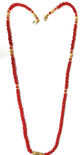 Bhavya Alloy Silk Dori Mangalsutra For Mens (Red), 24 Inch