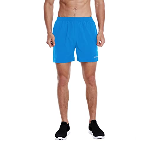 EZRUN Men's 5 Inches Running Workout Shorts Quick Dry Lightweight Athletic Shorts with Liner Zipper Pockets