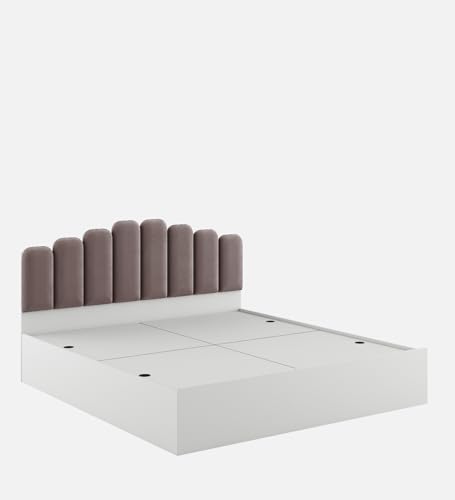 Image of Castle King Size Box Bed, Engineered Wood, Beige Finish | Sturdy & Stylish | Knock-Down Delivery