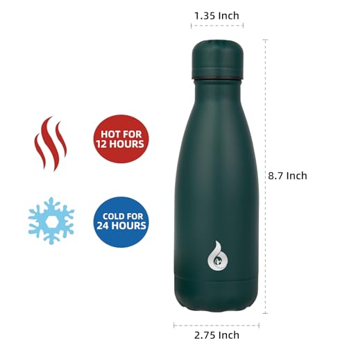 Image of BJPKPK 12oz Insulated Stainless Steel Water Bottles Travel Sports Water Bottles,Army Green