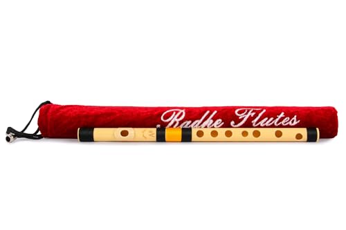 Image of Radhe Flutes PVC Fiber A Sharp Bansuri Higher Octave Right-Handed - Professional Flute with Velvet Cover, Durable, Crack-Resistant, Authentic Bamboo-Like Sound, Beginner Course Included