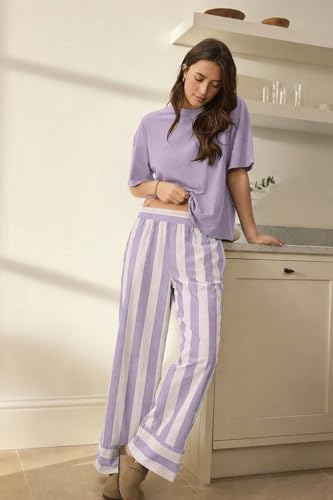 Image of Celary Women's Cotton Blend Printed Night Suit Set||Soft & Breathable Short Sleeve Top & Ethnic Print Pyjama Set||Also Available in Plus Size||Korean Night Suit||Comfortable Home Wear & Sleepwear
