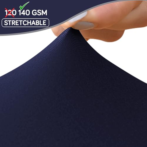 Image of HOKIPO 'SereneSolids' 140 GSM Shell Chair Cover, Mid Century Modern Dining Chair Cover, Pack of 1, Navy Blue (AR-6248-NBL)