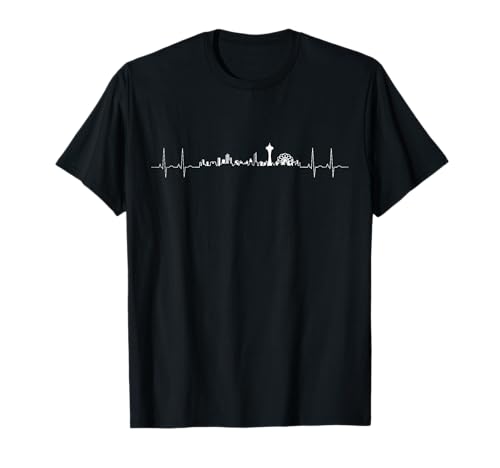 Seattle Shirt - Seattle Skyline T-Shirt - Skyline Heartbeat T-Shirt