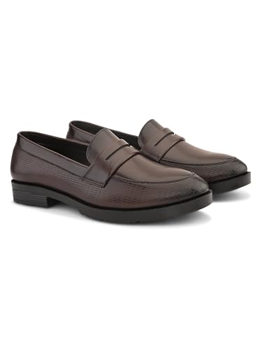 Image of STANPHORD Mens Loafers Men Black Solid Leatherette Formal Slip on Durable Moccasins Penny Loafers Shoes Without Laces
