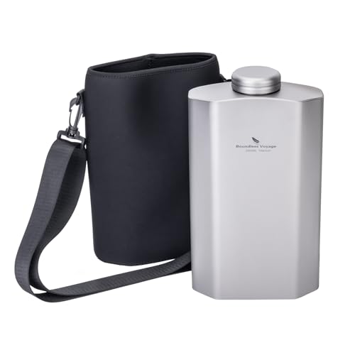 Boundless Voyage 2500 ml Titanium Water Bottle, Metal Water Bottle, Large Capacity Sports Water Bottle with Black Carry Bag for Cycling,