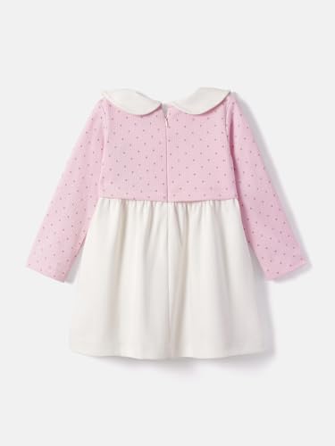 Image of Nautinati Baby Girls 100% Cotton Peterpan Collar Printed Dress | Age 0-3 Years