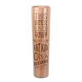 DUGOUT MUGS Beer Going Down Like A Fat Kid On A Seesaw Solid Birch Wood Ultimate Sports Fan Baseball Bat Style Drink Tumbler, 12 Ounce