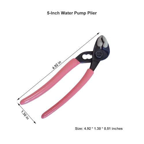 PANSHIYON Water Pump Pliers,5 Inch V-Jaw Small Mini Adjustable Slip Joint Pliers for Tight Space