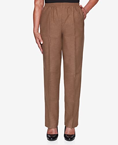 Alfred Dunner womens Plus-sizeclassic Signature Fit Textured Trousers With All-around Elastic Waistband Casual Pants, Taupe, 22 Plus3