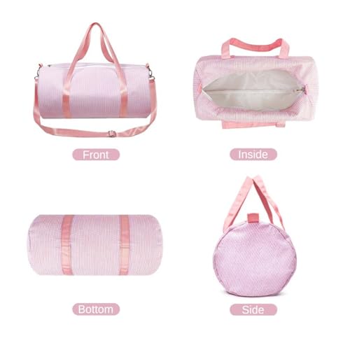 Custom Embroidered Name Duffle Bag Personalized Sport Gym Bags for Women Men Overnight Bag for Teenage Birthday Gifts Personalized Preppy for Travel and Sports Lovers Pink4