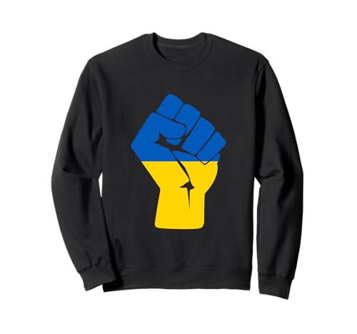 Ukrainian Flag Ukraine Solidarity Raised Fist of Resistance Sweatshirt