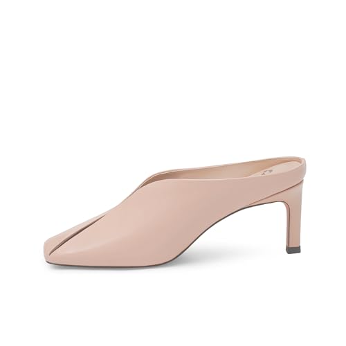 Womens Kitten Heels Square Closed Toe Stiletto Mule Heels Slip on Sandals Comfort Dress Party Pumps2