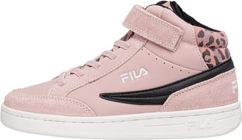 Fila Crew Velcro Mid Kids, Zapatillas, Leopardo Malva pálido, 34.5 EU