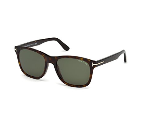 Tom Ford FT 0595 Eric Sunglasses 52N Dark Havana/Green Lens 55MM