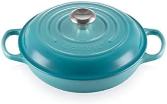 Le Creuset Signature żeliwny garnek Gourmet, okrągły, Ø 26 cm, 2 l, do wszystkich rodzajów kuchenek, w tym także do kuchenek indukcyjnych 26 cm niebieski morski