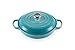 Produktbild Le Creuset Signature Gusseisen Gourmet-Profitopf, Rund, Ø 26 cm, 2,2 l, Für alle Herdarten inkl. Induktion geeignet, 4,205 kg, Karibik, 21180261702430