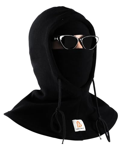 BOCOMAL FR Face Mask+Fleece Balaclava Neck Hood Arc Rated Flame Resistant Winter Windproof Full Head Cover Black