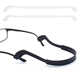 Glasses Strap Anti-Slip Silicone Eyeglass Strap Eyewear Retainers Sports Elastic Soft Sunglass Cord Holder for Men Women 2PCS/Clear